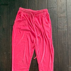Pink Velour Jogger Pants